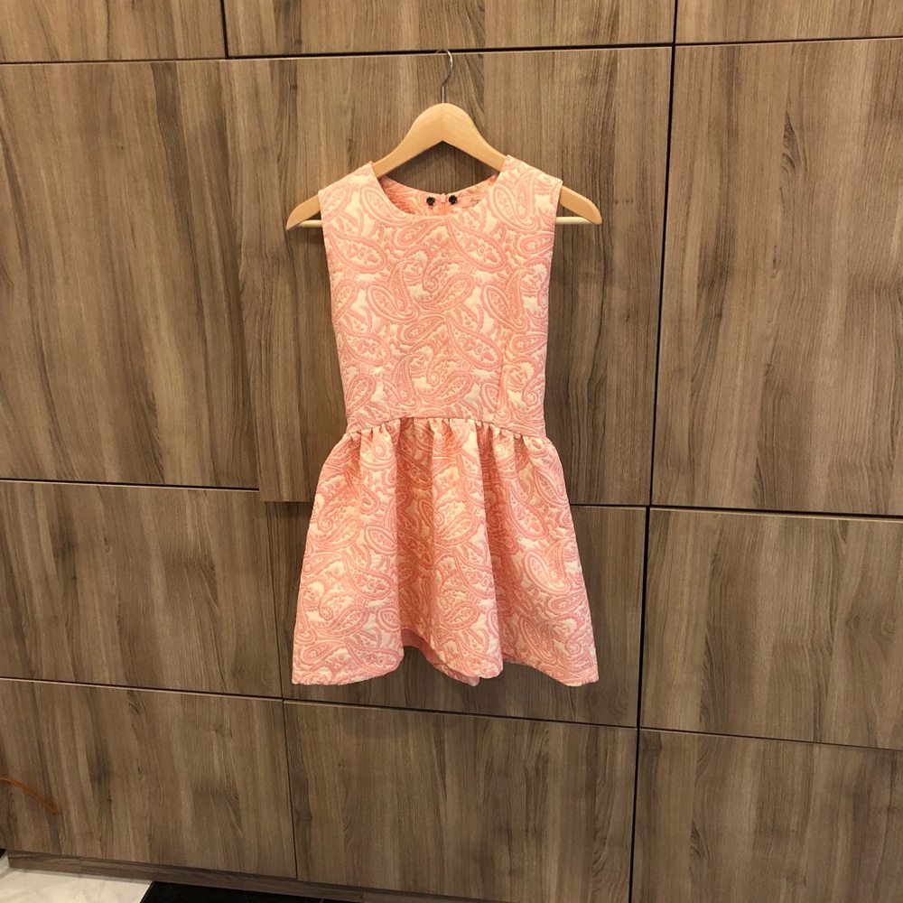 PINK LACEDETAIL MINI FLARE DRESS
